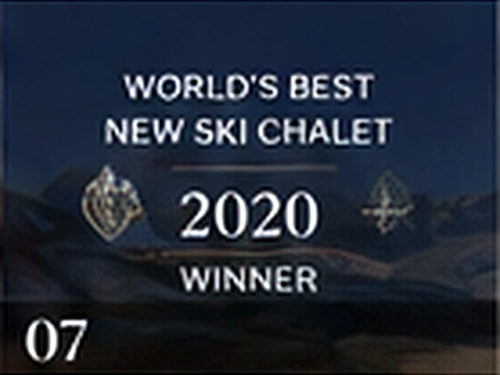 World's Best New Ski Chalet 2020 award graphic used in this staging visual