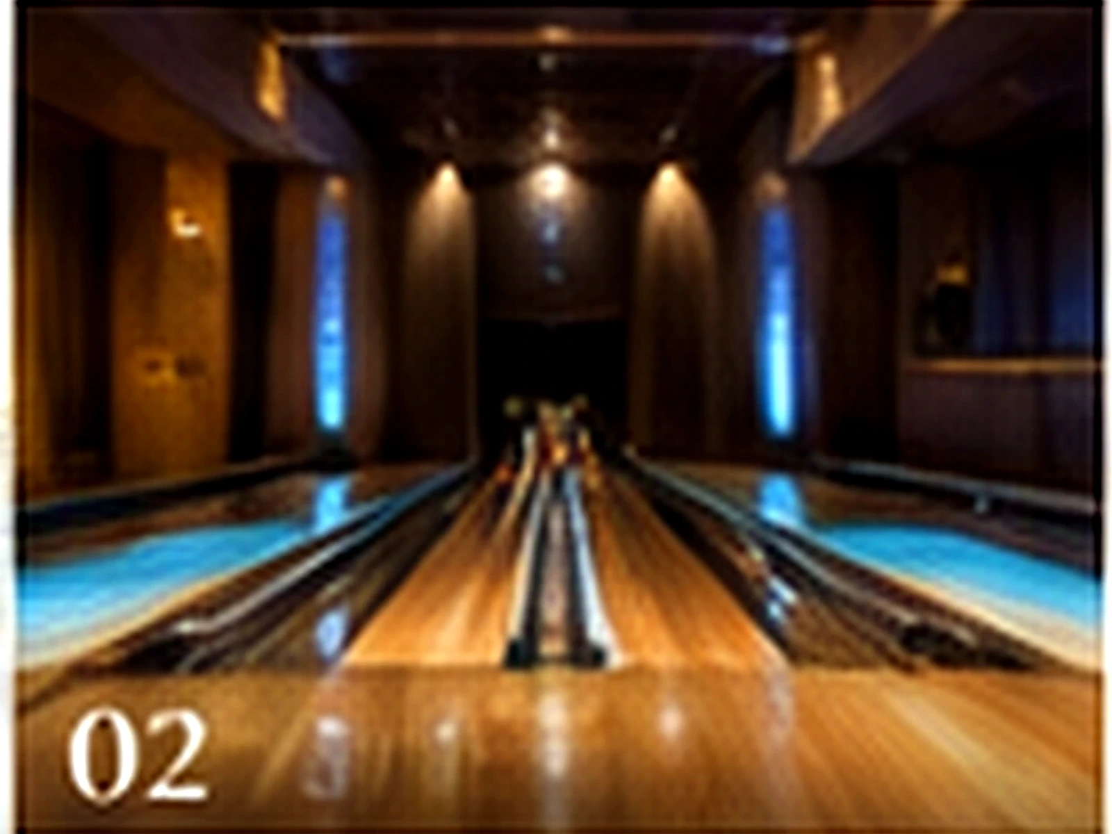 Representative private bowling lane in a luxury chalet