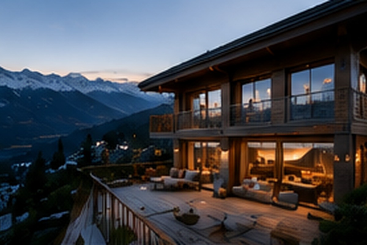 Representative Alpine chalet exterior — not a specific property