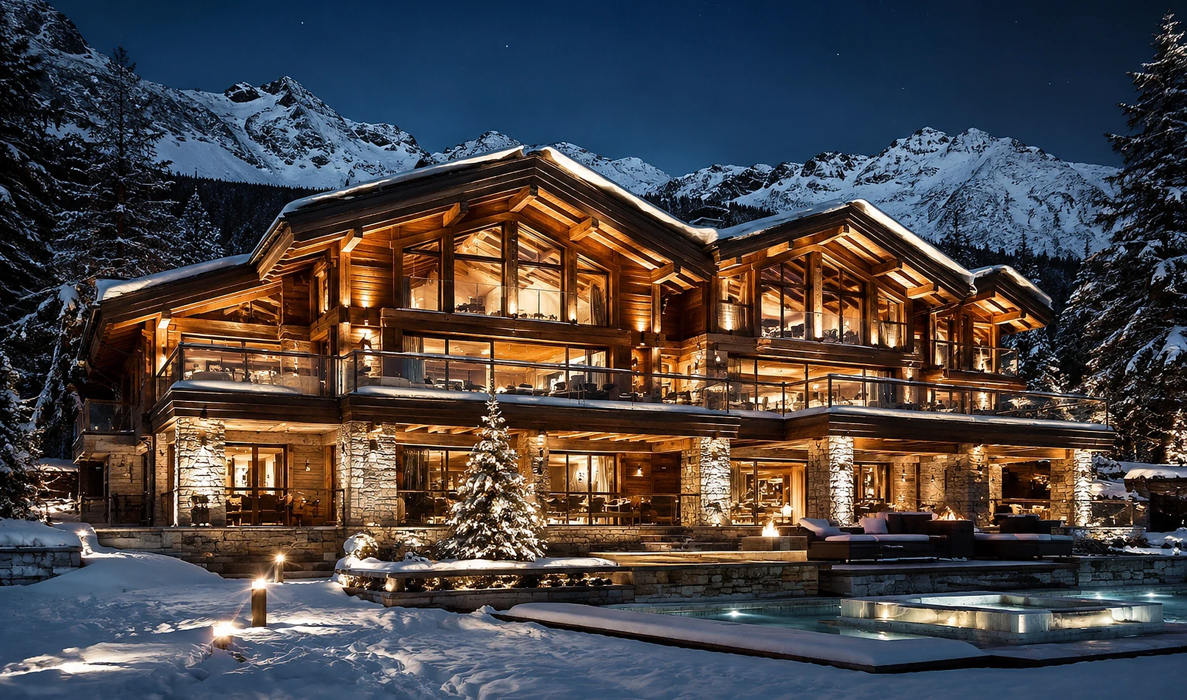 Representatief Alpenchalet in een besneeuwd Zwitsers berglandschap voor de Nendaz koopgids