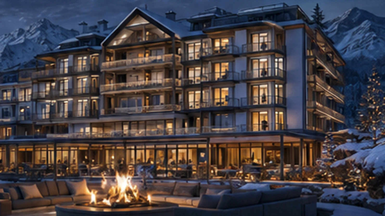 Illustratives Luxus-Hotelrendering