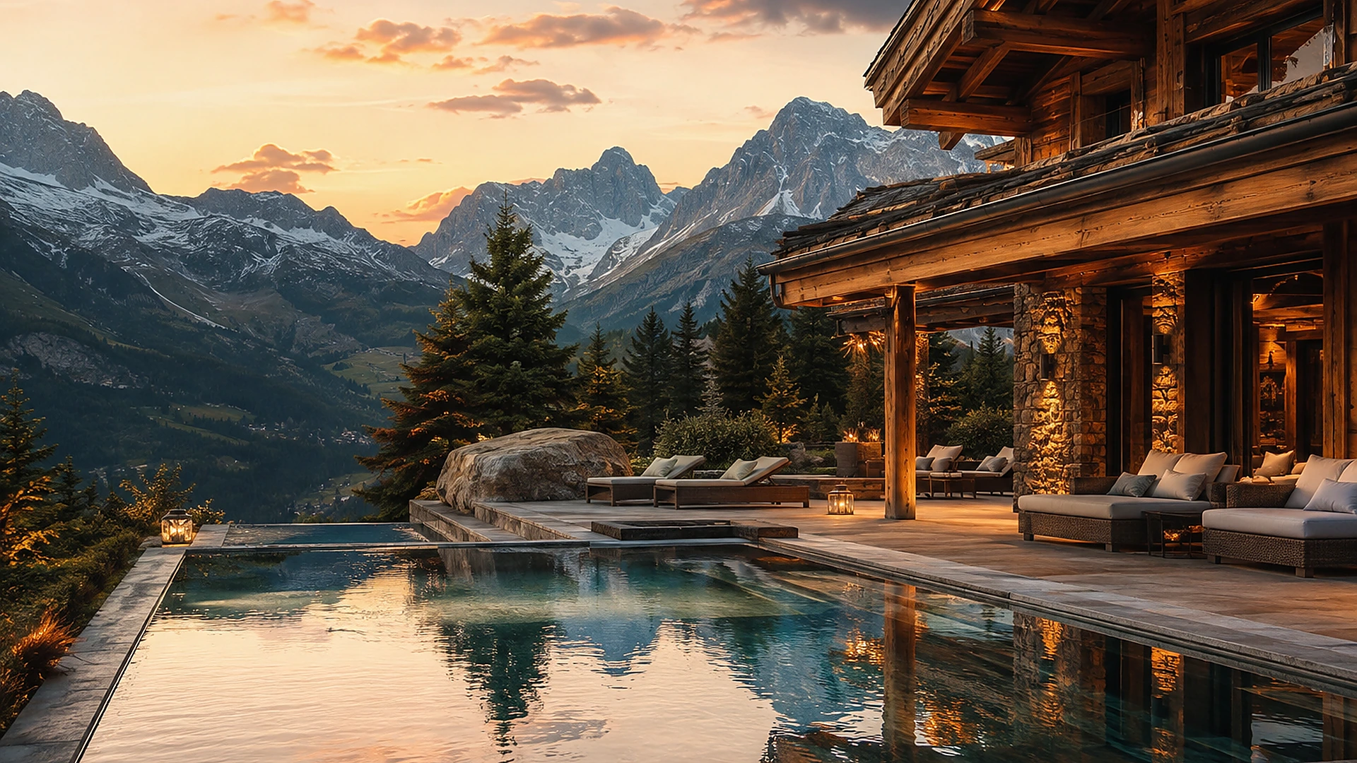 Repræsentativ rendering — ikke en specifik ejendom: Prime-chalets i Verbier — CHF 7–10m og derover